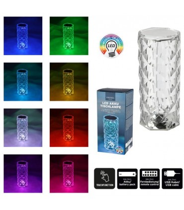 Laualamp LED, kristall 21cm