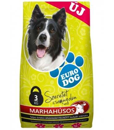 Koeratoit täiskasvanud koerale veiselihaga, EuroDog 3kg