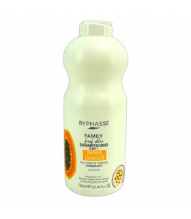 Šampoon 2in1, Byphasse, papaia ja mangoga kõikidele juuksetüüpidele 750ml  