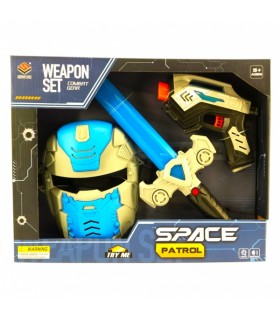 Mõõk, püss ja mask Space Patrol, valguse ja heliga