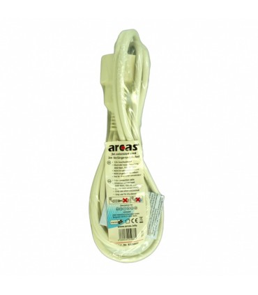 Pikendusjuhe, Arcas, 3m 16A IP20 valge