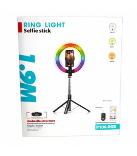 Valgusti LED statiivil, ringikujuline selfie lamp 1,8m