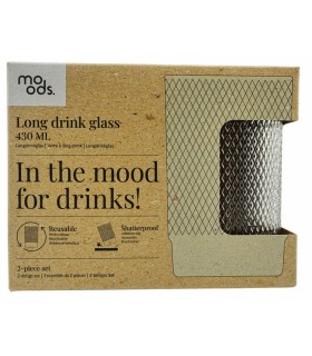 Long Drink klaas, Moods, plastik 430ml, 2tk