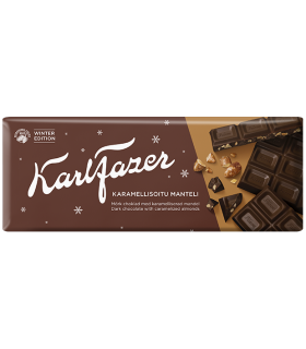 Tume šokolaad karamelliseeritud mandlitükkidega, Karl Fazer 200g