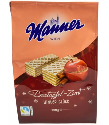 Vahvlid õuna-ja kaneelikreemi täidisega, Manner 200g
