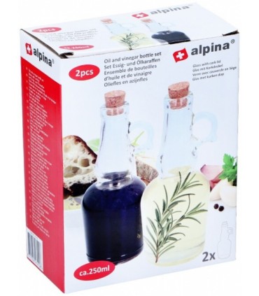 Õli-ja äädikapudeli komplekt, Alpina, 2tk 250ml