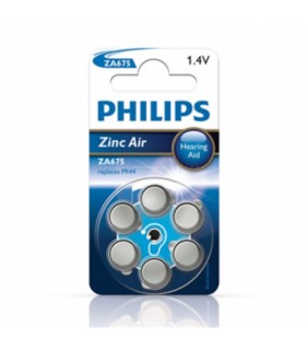 Patarei Philips ZA675 1.4 V 6 tk Zinc Air (PR44)