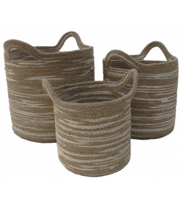 Korv sangadega, Jute 20x20cm, valge