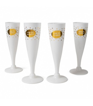 Šampusepokaalid, JENS Living, valge-kuldne, 4tk