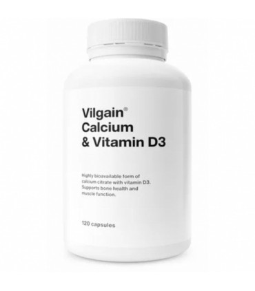 Kaltsiumi ja D3 vitamiini kapslid, Vilgain, 120 kapslit
