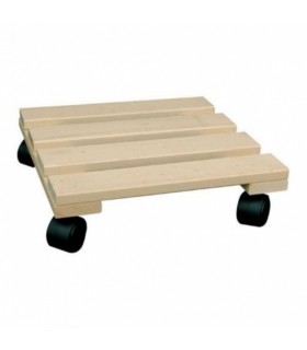 Lillepoti alus ratastel, puidust 30x30cm
