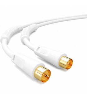 Antenni cable ClassA male-female ferrite 3m White