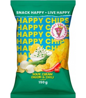Kartulikrõpsud hapukoore, sibula ja tšilli, Happy Chips 150g