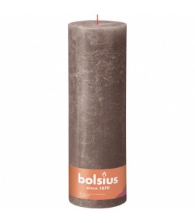 Küünal Ø10cm, H30cm, taupe rustik, Bolsius, 200h