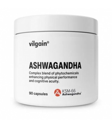 Ashwagandha kapslid, Vilgain, toetab mälu ja füüsilist jõudlust, 90 kapslit