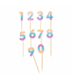Koogi topperid 0-9, ombre 10tk