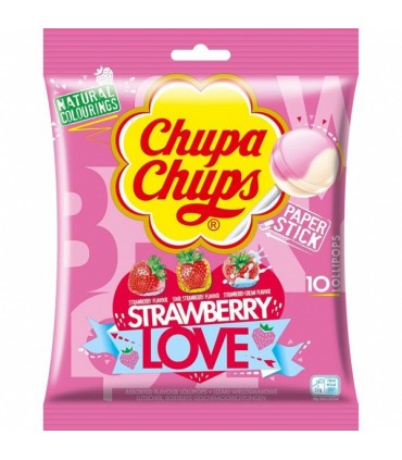 Pulgakommid maasika ja maasika-koore maitselised, Chupa Chups 120g