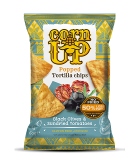 Maisikrõpsud, CornUP! Tortilla, oliivide ja päikesekuivatatud tomati 60g