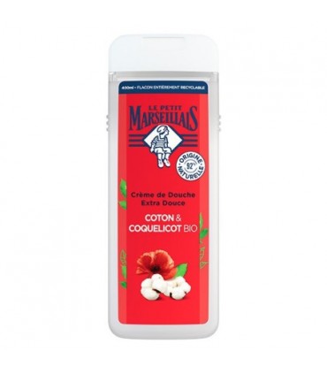 Dušigeel Cotton & Poppy, Le Petit Marseillais, orgaaniline 400ml