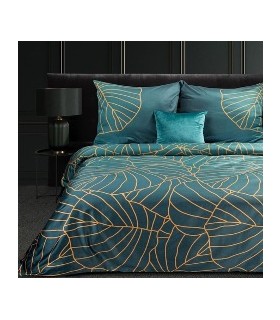 Voodipesukomplekt 140x200cm, roheline-kuldne, 2-osaline
