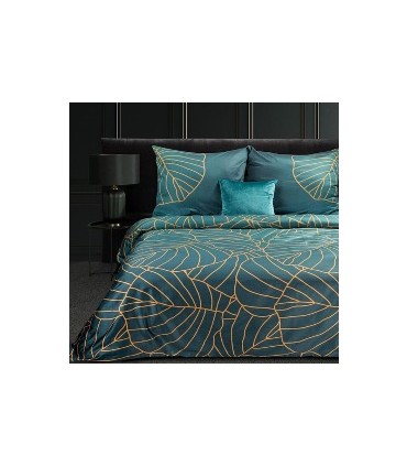 Voodipesukomplekt 140x200cm, roheline-kuldne, 2-osaline