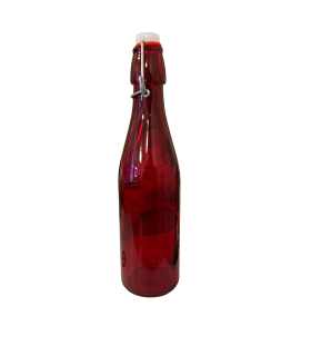 Klaaspudel korgiga, värviline, 26x7cm