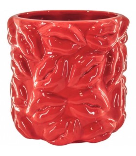 Lillepott/vaas Huuled 17.5x17.5x17.5cm, punane
