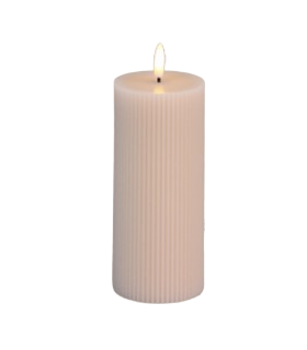 LED-küünal Pillar Peach 7.5x7.5x15cm, Juno, heleroosa