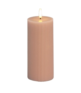 LED-küünal Pillar Apricot 7.5x7.5x15cm, Juno, tumeroosa