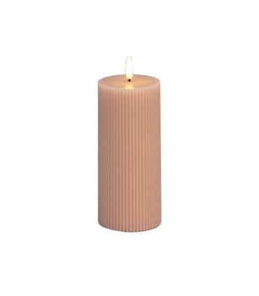 LED-küünal Pillar Apricot 7.5x7.5x15cm, Juno, tumeroosa