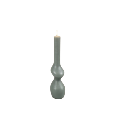 LED-küünal Organic 7.5x7.5x25cm, Juno, oliivroheline