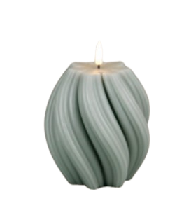 LED-küünal Twist 11.5x11.5x10.5cm, Juno, oliivoheline