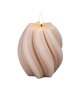 LED-küünal Twist Peach 11.5x11.5x10.5cm, Juno, heleroosa