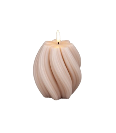 LED-küünal Twist Peach 11.5x11.5x10.5cm, Juno, heleroosa