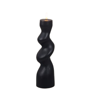 LED-küünal Organic Black 7.5x7.5x25cm, Juno, must