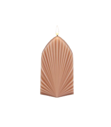 LED-küünal Fan Apricot 12.5x12.5x15cm, Juno, tumeroosa