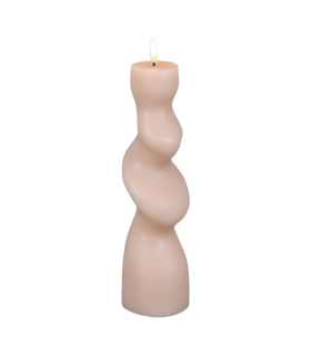 LED-küünal Organic Peach 7.5x7.5x25cm, Juno, heleroosa