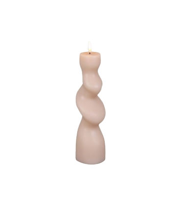 LED-küünal Organic Peach 7.5x7.5x25cm, Juno, heleroosa