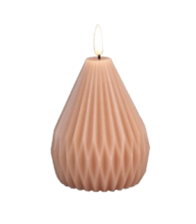 LED-küünal Oval Apricot 9x9x11cm, Juno, tumeroosa