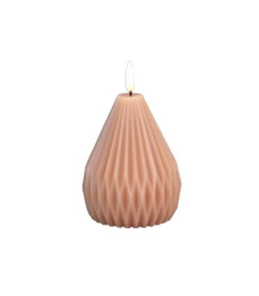 LED-küünal Oval Apricot 9x9x11cm, Juno, tumeroosa