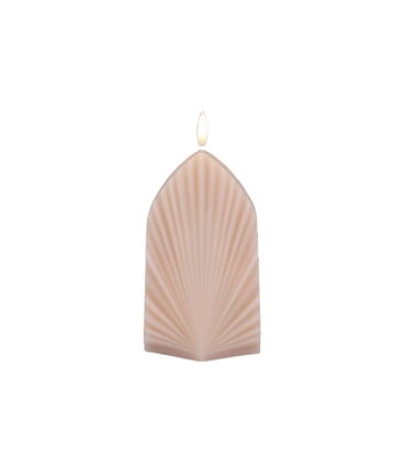 LED-küünal Fan Peach 12.5x12.5x15cm, Juno, heleroosa