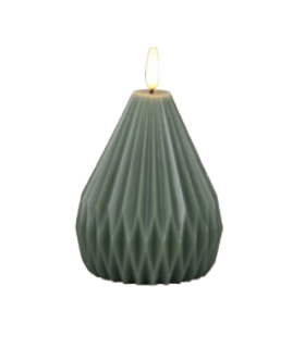 LED-küünal Oval Dark Green 9x9x11cm, Juno, tumeroheline