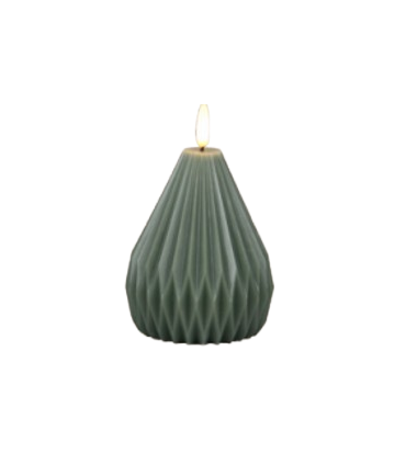 LED-küünal Oval Dark Green 9x9x11cm, Juno, tumeroheline