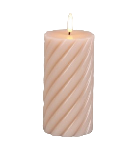 LED-küünal Swirl Pillar 7.5x7.5x12.5cm, Juno, heleroosa