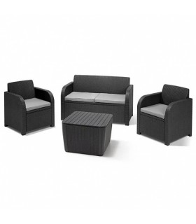 Aiamööbli komplekt Novara, hall 4-osaline
