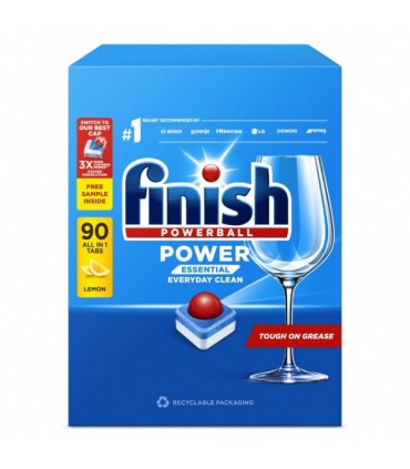 Nõudepesumasinatabletid Power Essential Lemon, Finish 90tk