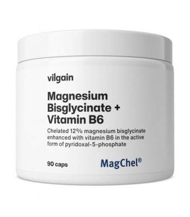 Magneesiumbisglütsinaat + B6-vitamiin kapslid, Vilgain, 90 kapslit