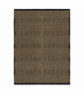 Käsitöövaip 50x80cm, puuvill & jute, must/liivatooni