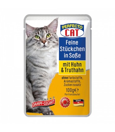 Kassieine kana ja kalkunilihaga, Perfecto Cat 100g