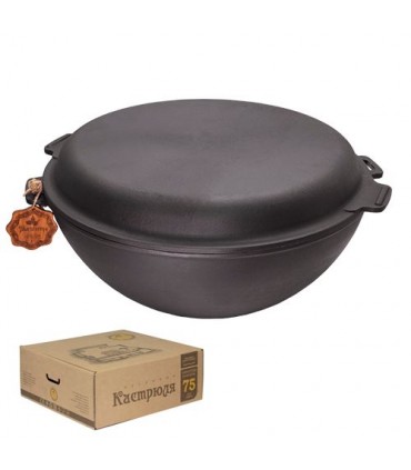 Wok-pann kaanega malmist 8L